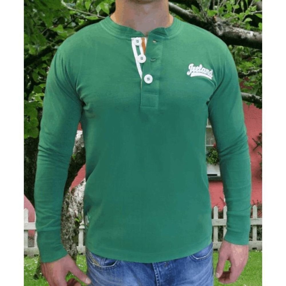 Retro Irish Heritage Collection 3-Button Henley Sweatshirt